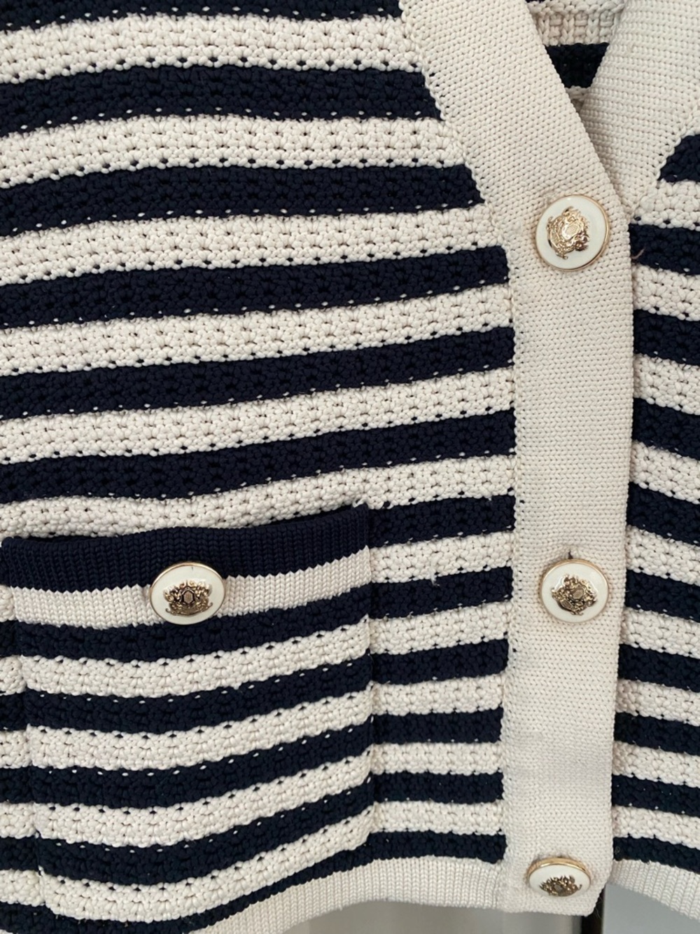 Talbots - Kate Striped Black & White Cardigan - Size Large - Picture 3 of 6